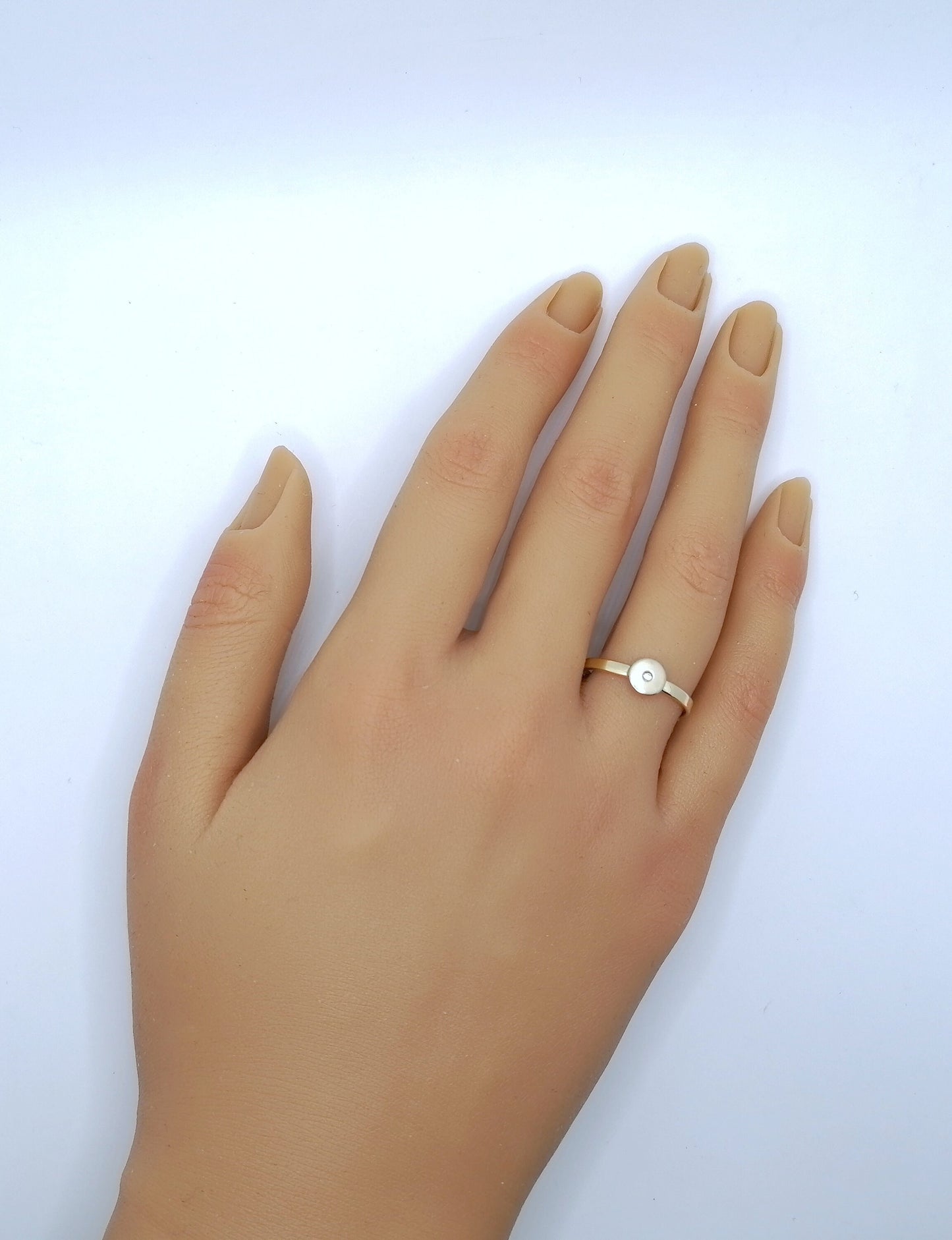 Ring Gold 585er mit Diamantsplitter Gr. 56
