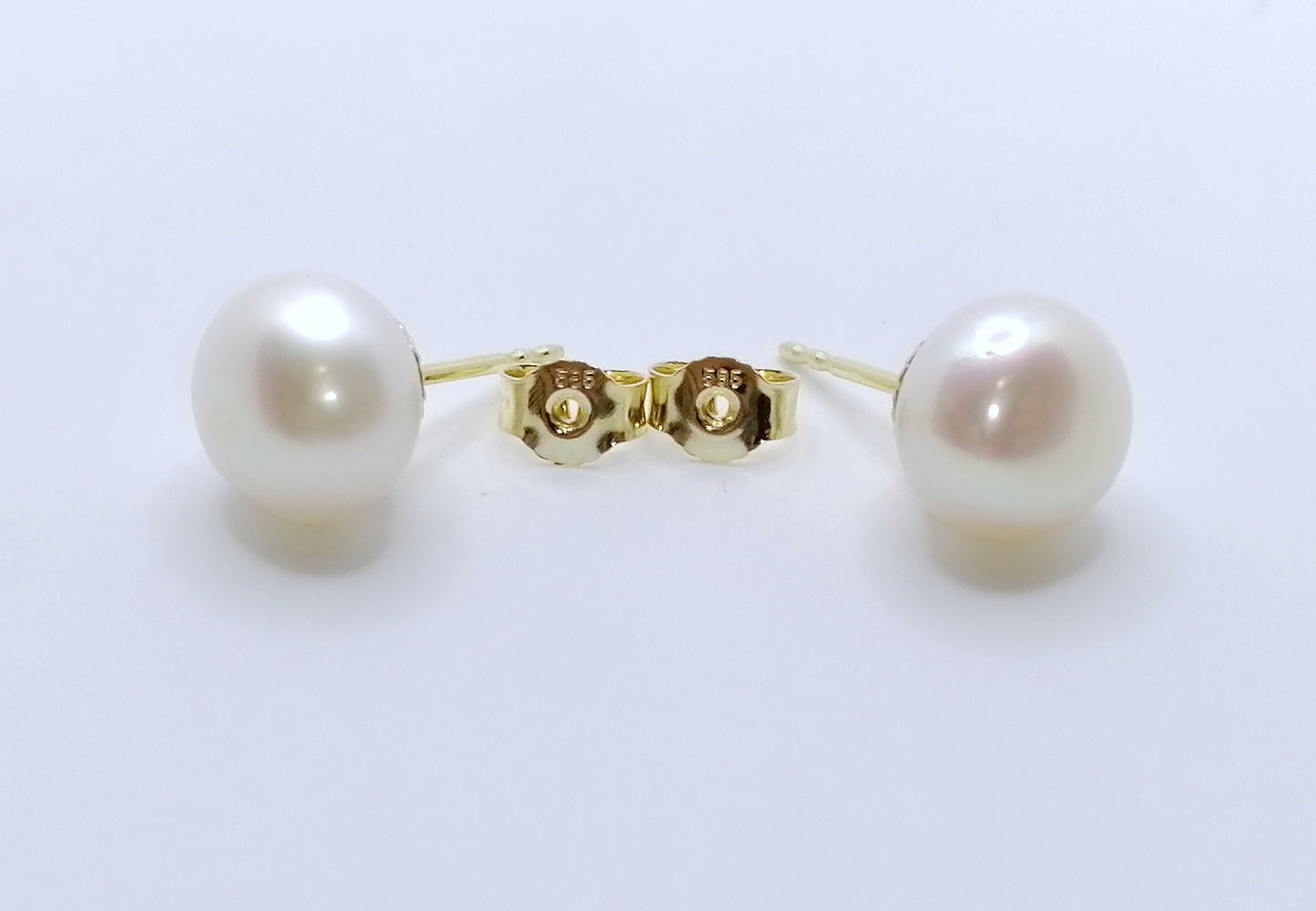 Ohrstecker 585er Gold mit Perlen Button