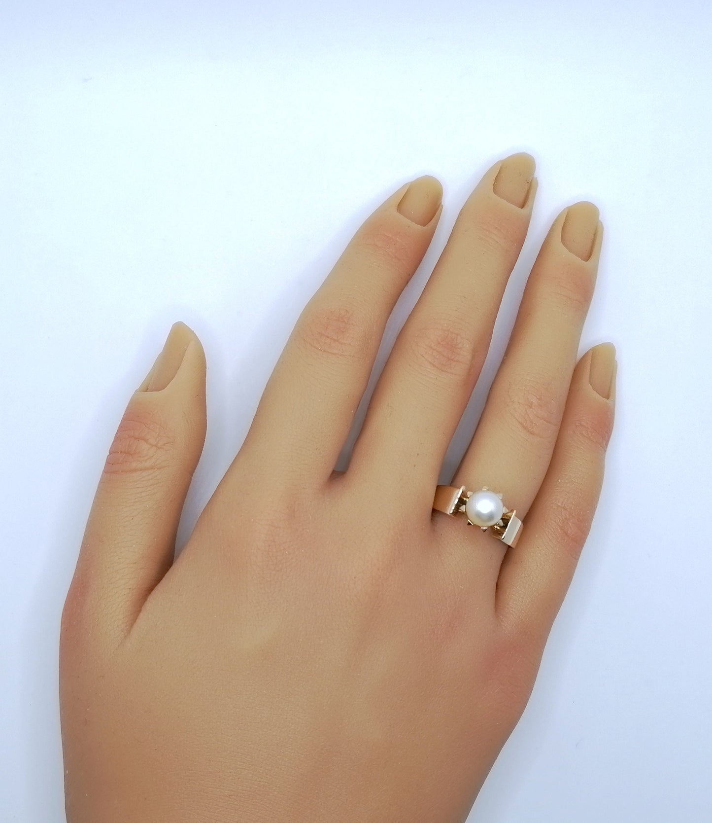 Ring Gold 585er mit Perle Damenring Perlenring Gr. 57