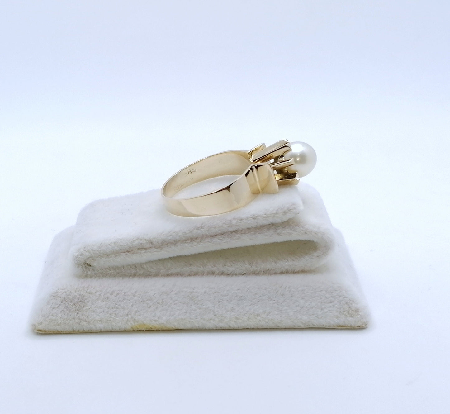 Ring Gold 585er mit Perle Damenring Perlenring Gr. 57
