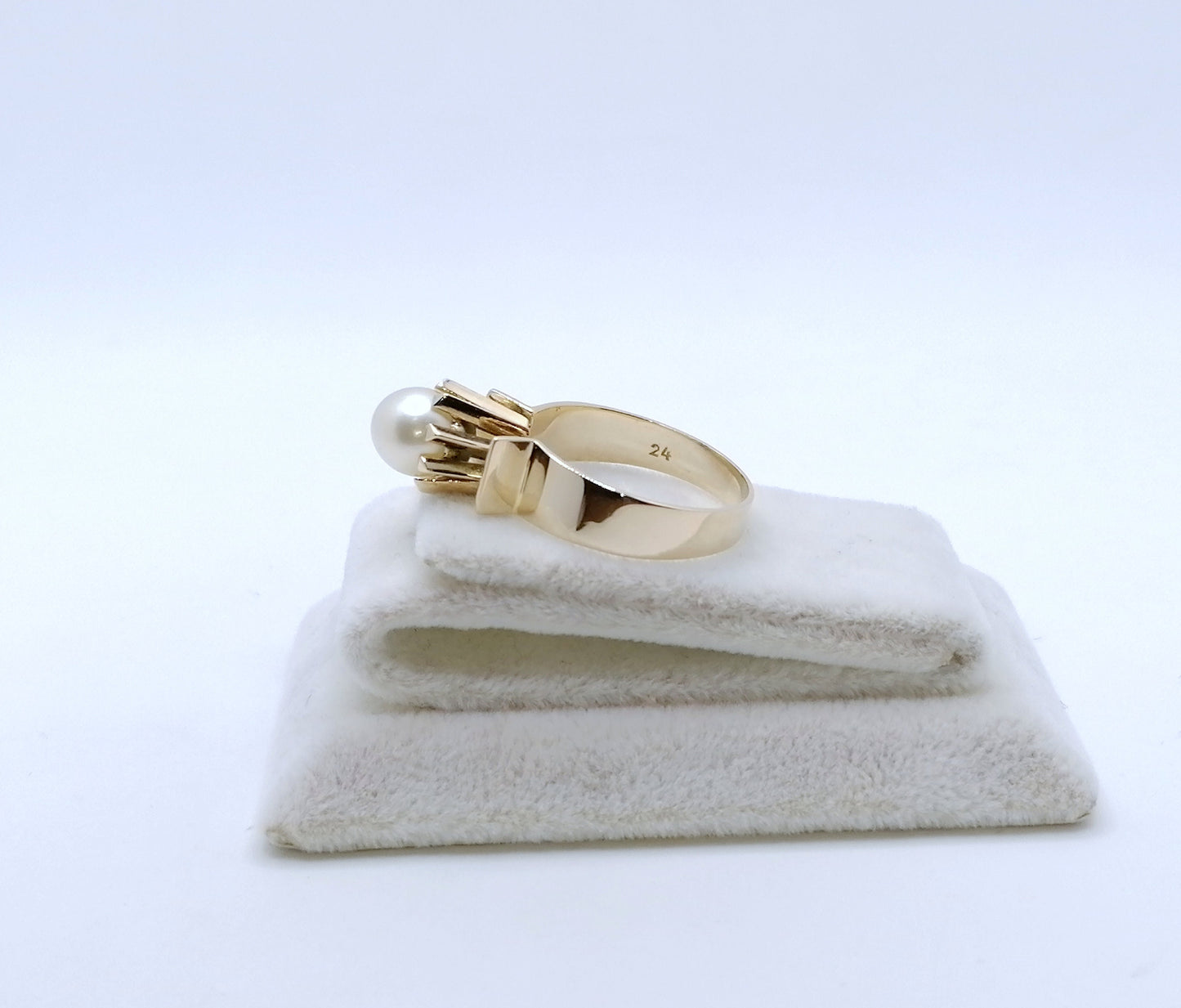 Ring Gold 585er mit Perle Damenring Perlenring Gr. 57