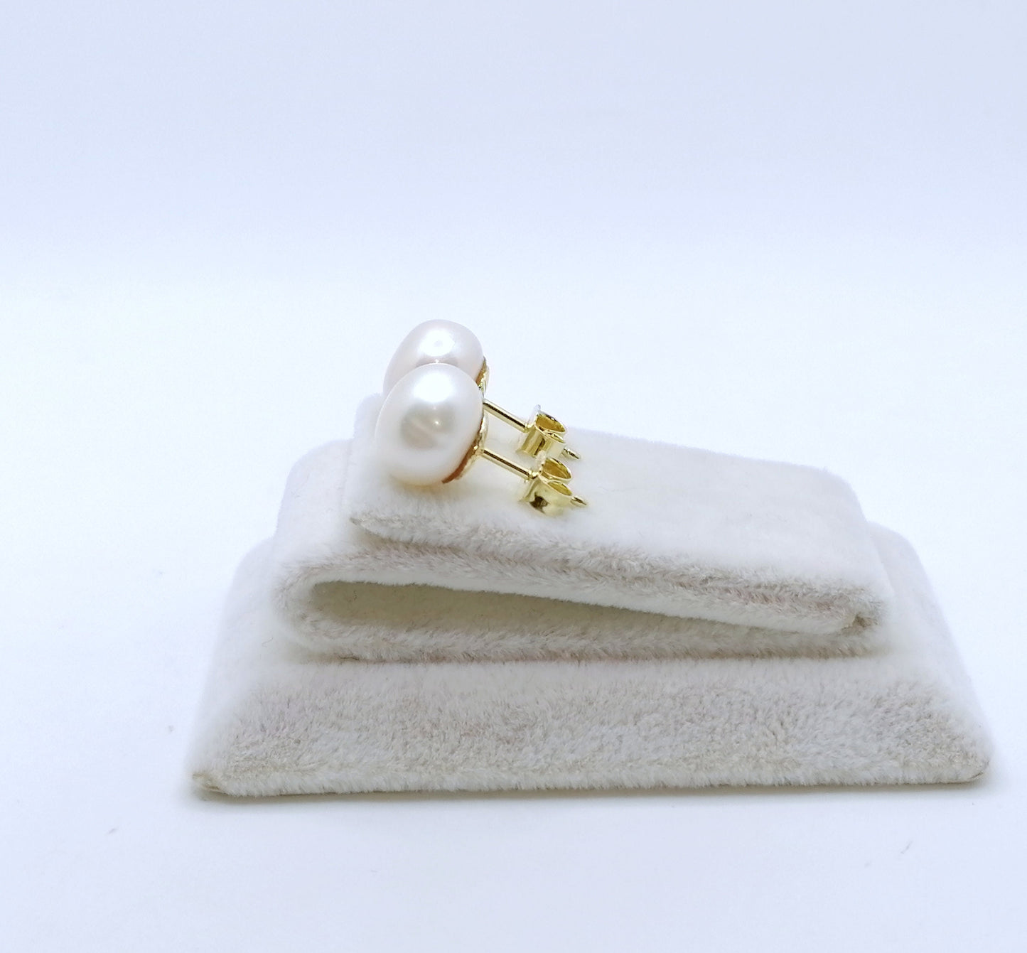 Ohrstecker 585er Gold mit Perlen Button