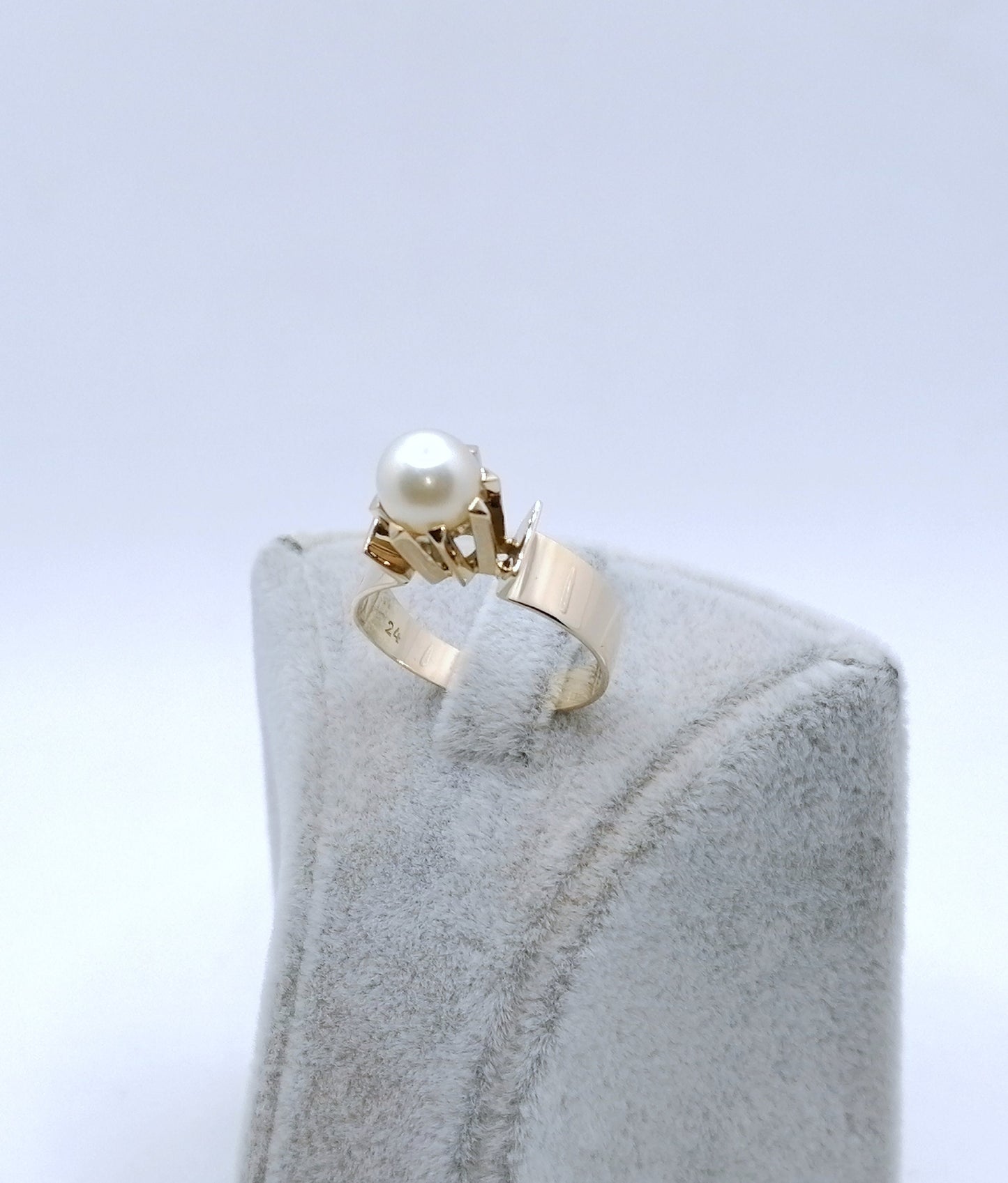 Ring Gold 585er mit Perle Damenring Perlenring Gr. 57
