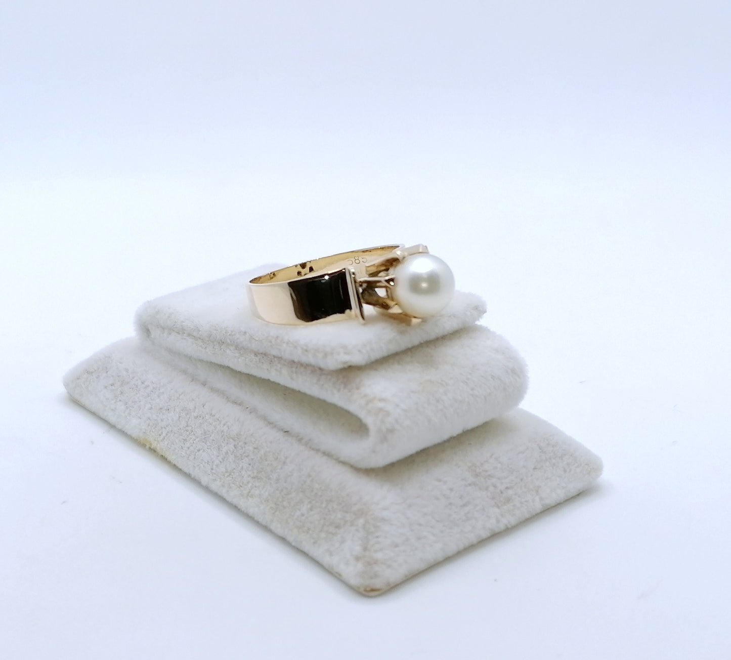Ring Gold 585er mit Perle Damenring Perlenring Gr. 57