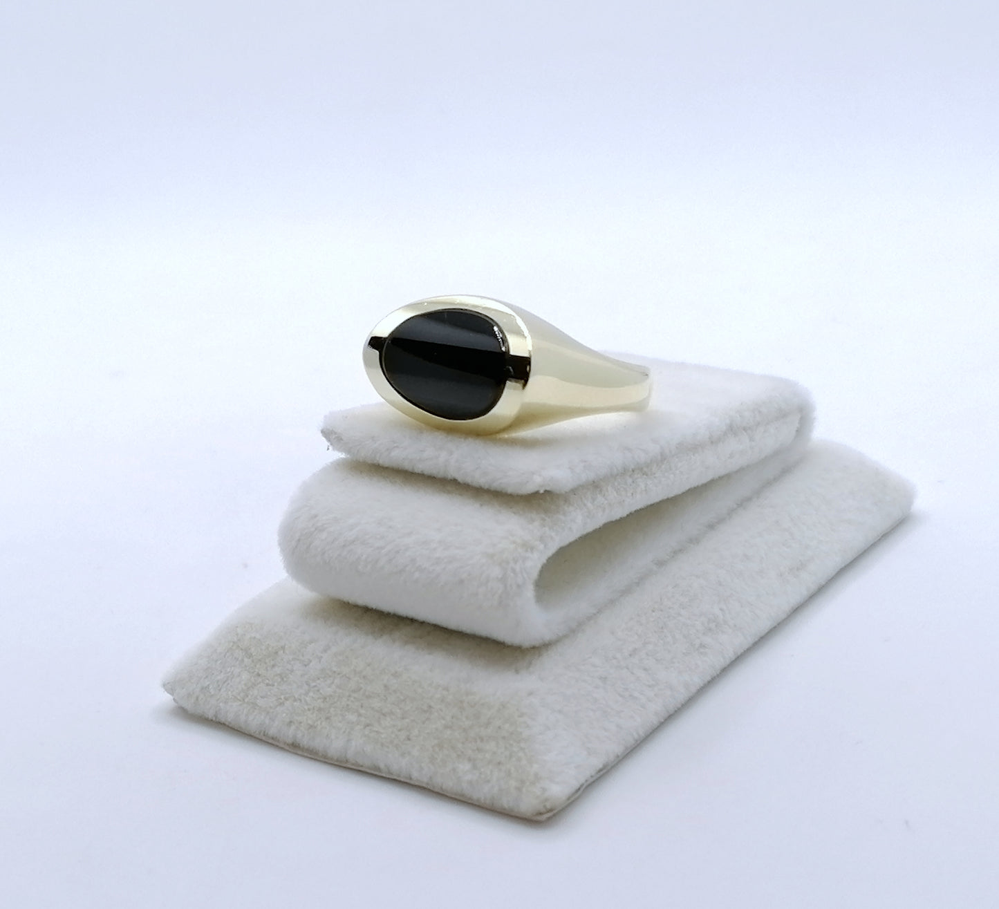 Ring Gold 585er mit Onyx Stein Gr. 53
