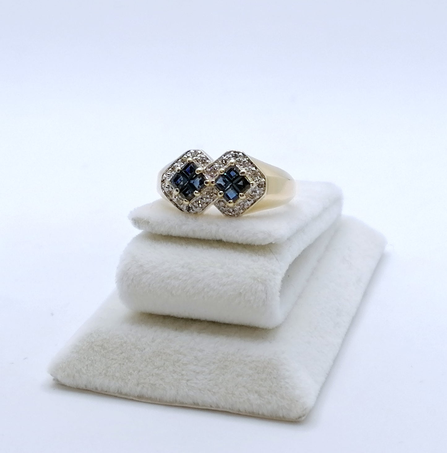 Ring Gold 750er mit Saphiren und Diamanten Gr. 53