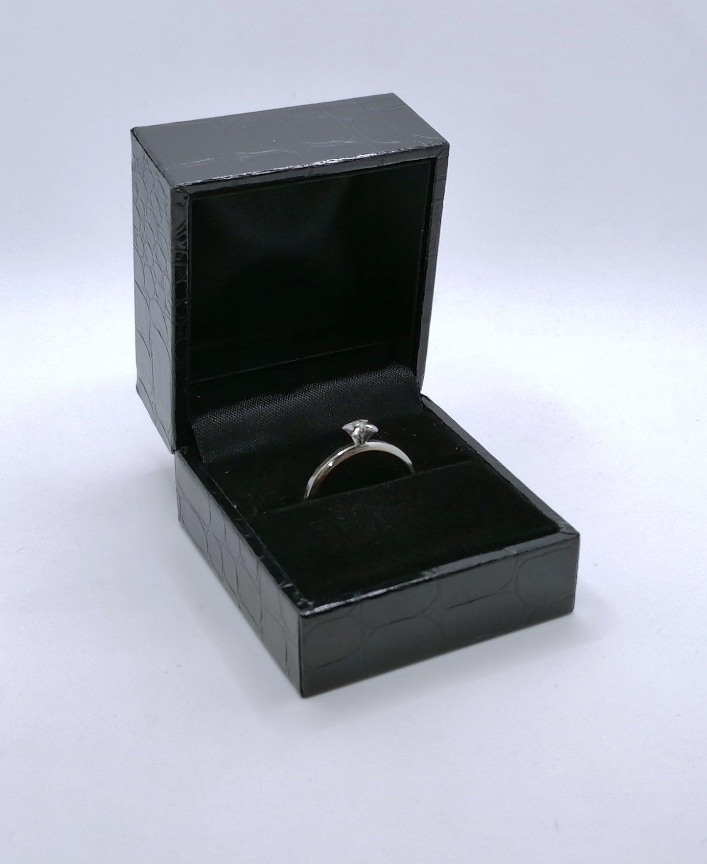 Ring Weißgold 585er mit 0,05ct Brillant Solitär Goldring Gr. 55