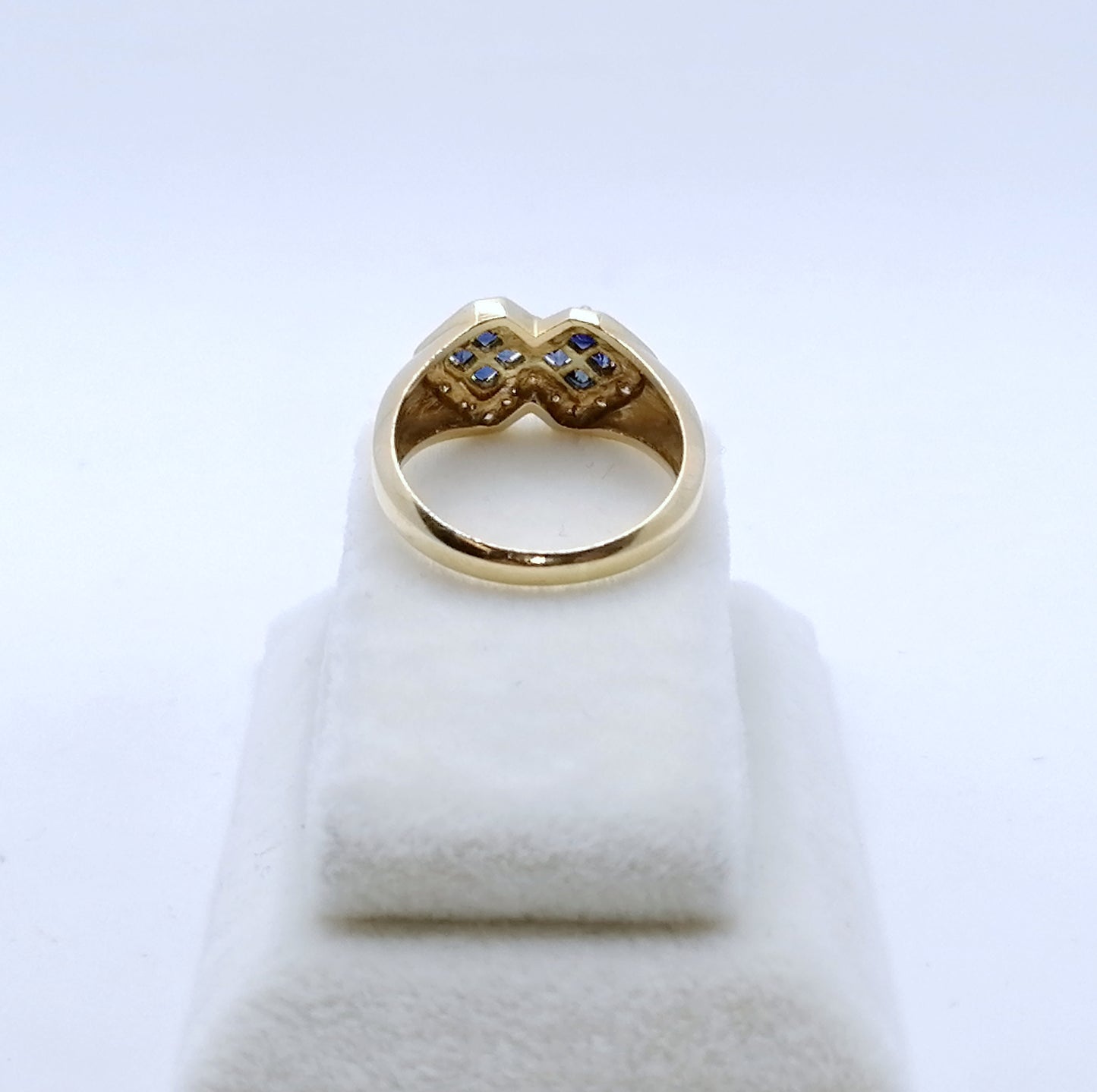 Ring Gold 750er mit Saphiren und Diamanten Gr. 53