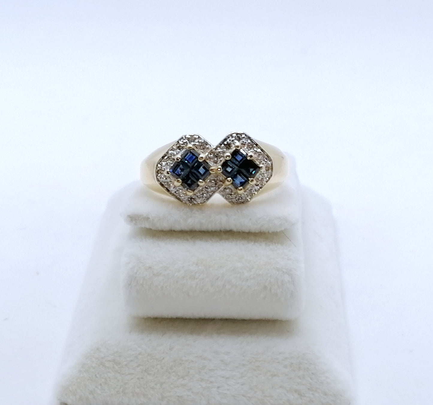 Ring Gold 750er mit Saphiren und Diamanten Gr. 53