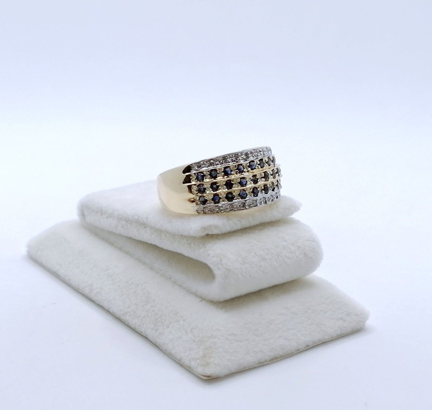 Ring Gold 585er mit Saphiren und Diamanten Gr. 57