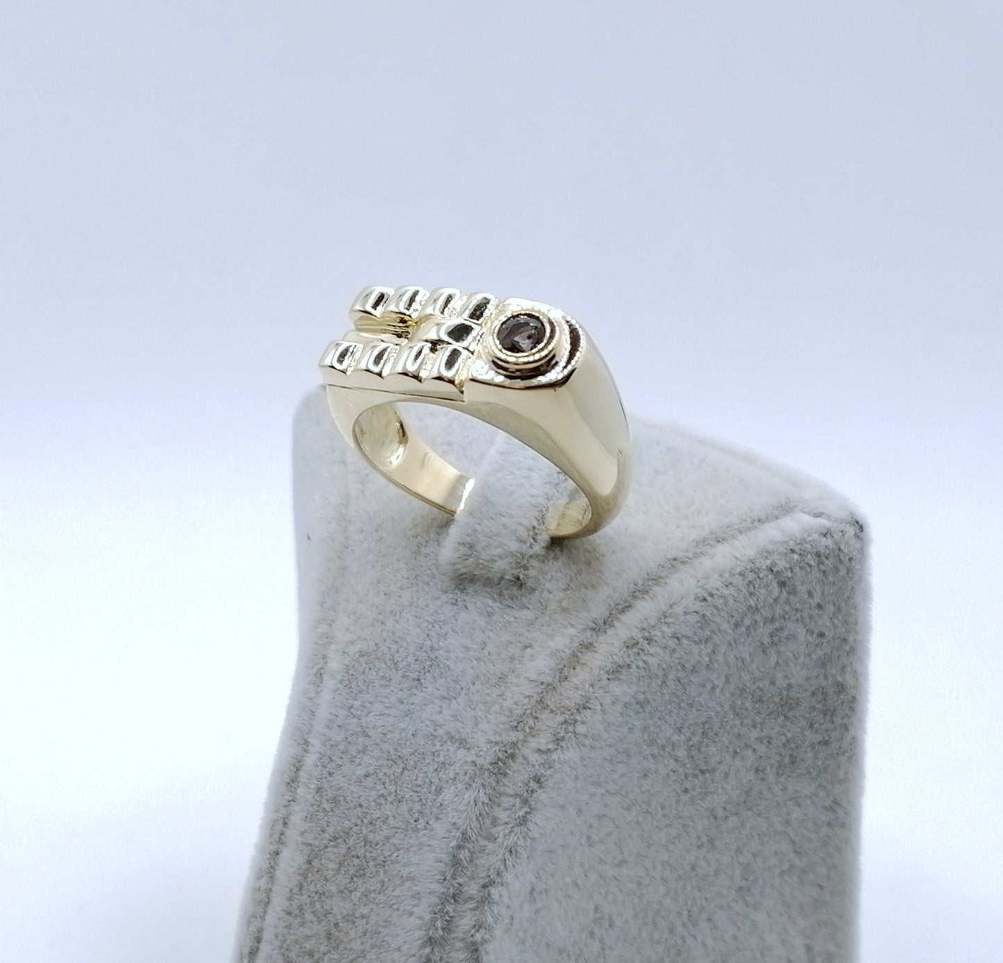 Ring Gold 375er Siegelring mit Topas Gr. 63