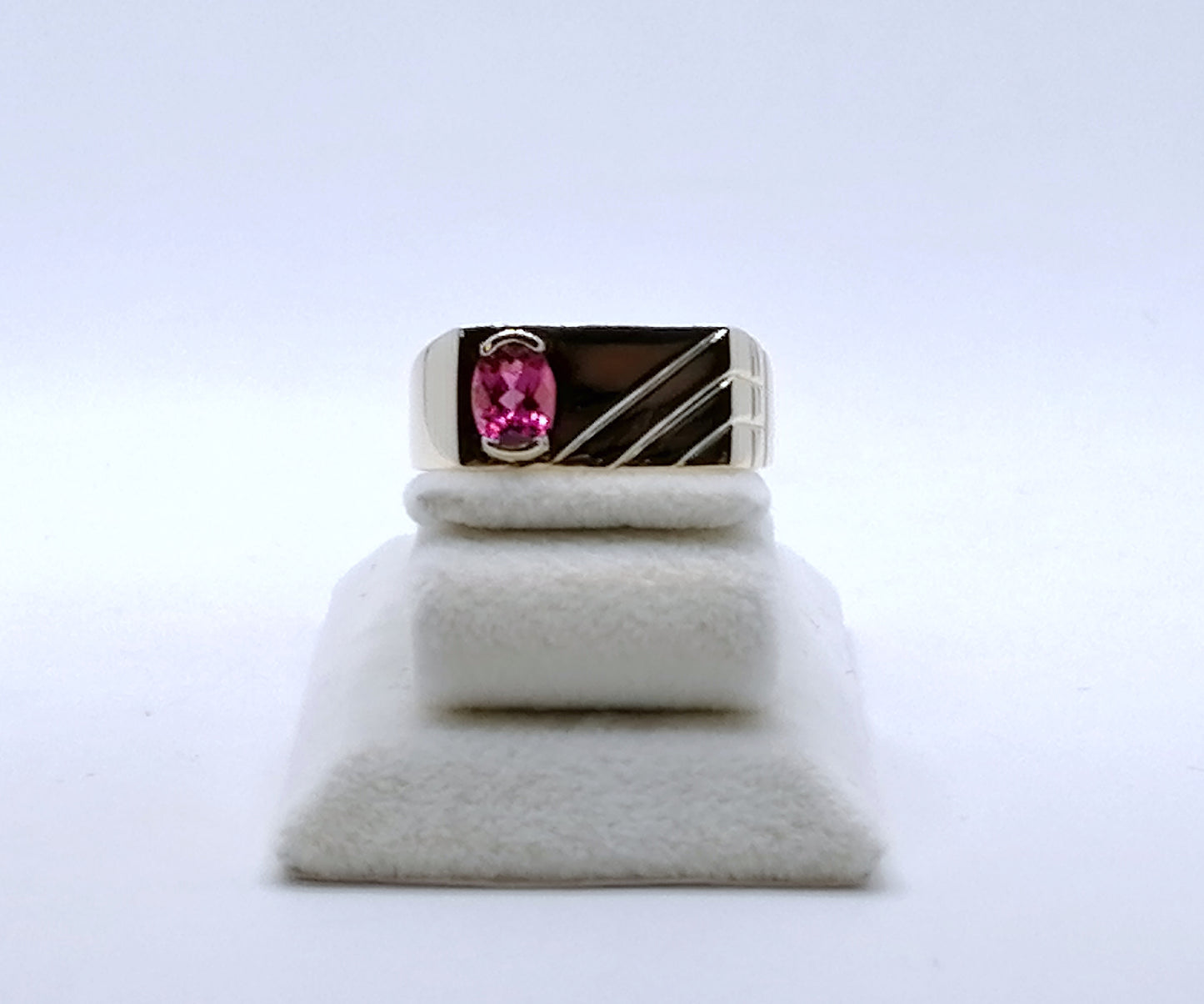 Ring Gold 375er mit Tourmalin Siegelring Gr. 63
