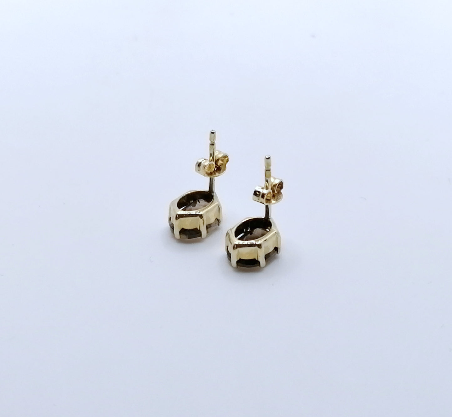 Vintage Ohrstecker Gold 333er mit Rauchquarz