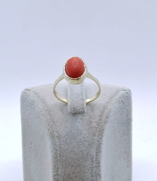 Ring Gold 333er mit Koralle Gr. 63