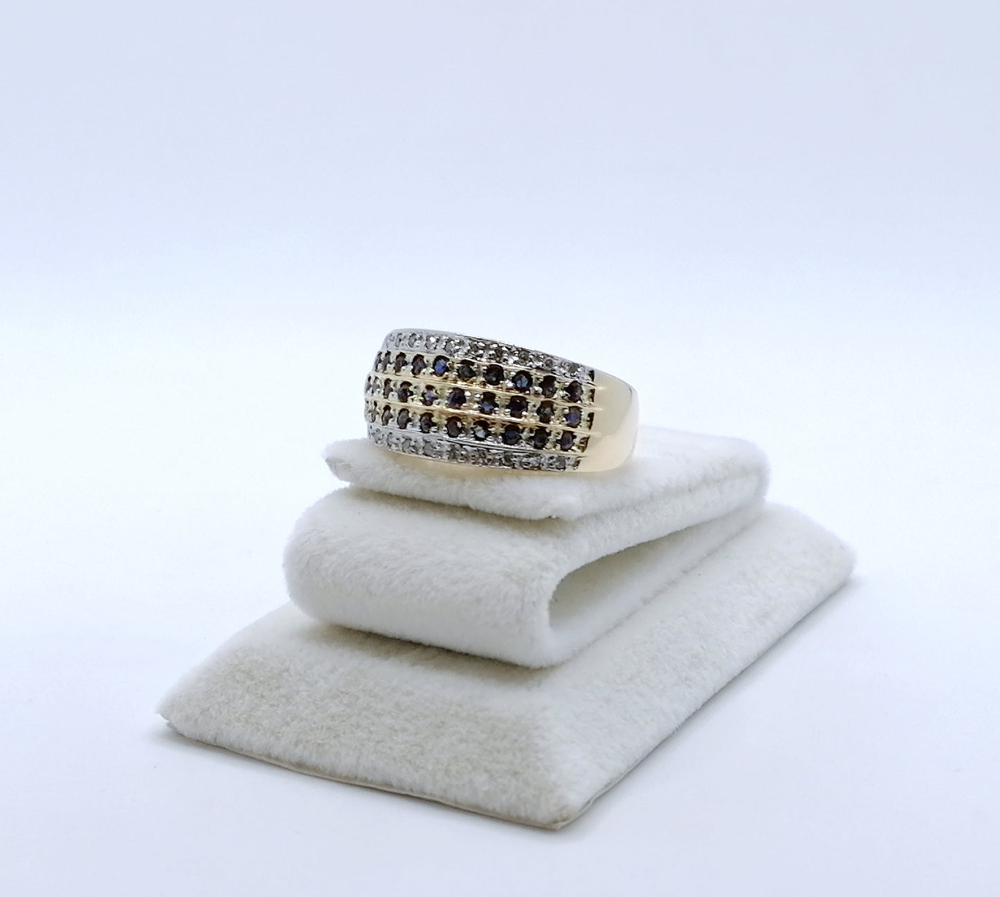Ring Gold 585er mit Saphiren und Diamanten Gr. 57