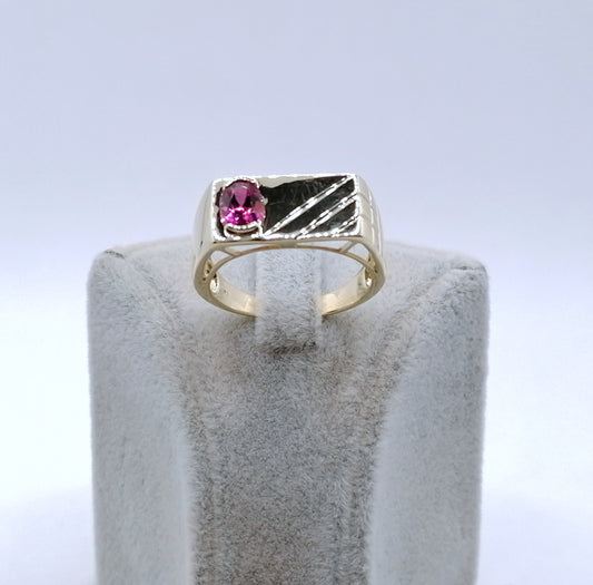 Ring Gold 375er mit Tourmalin Siegelring Gr. 63
