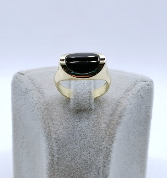 Ring Gold 585er mit Onyx Stein Gr. 53