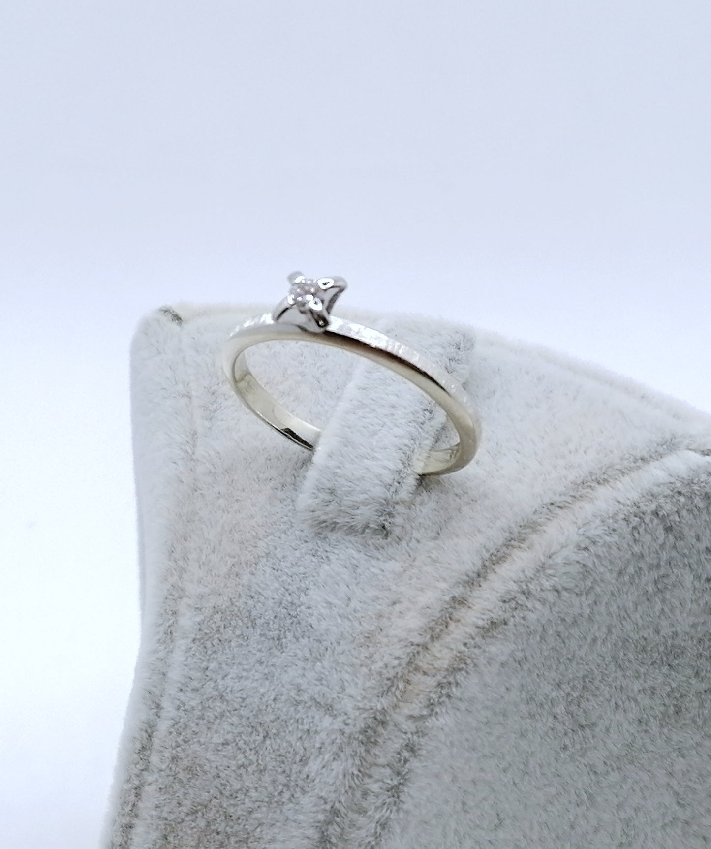 Ring Weißgold 585er mit 0,05ct Brillant Solitär Goldring Gr. 55