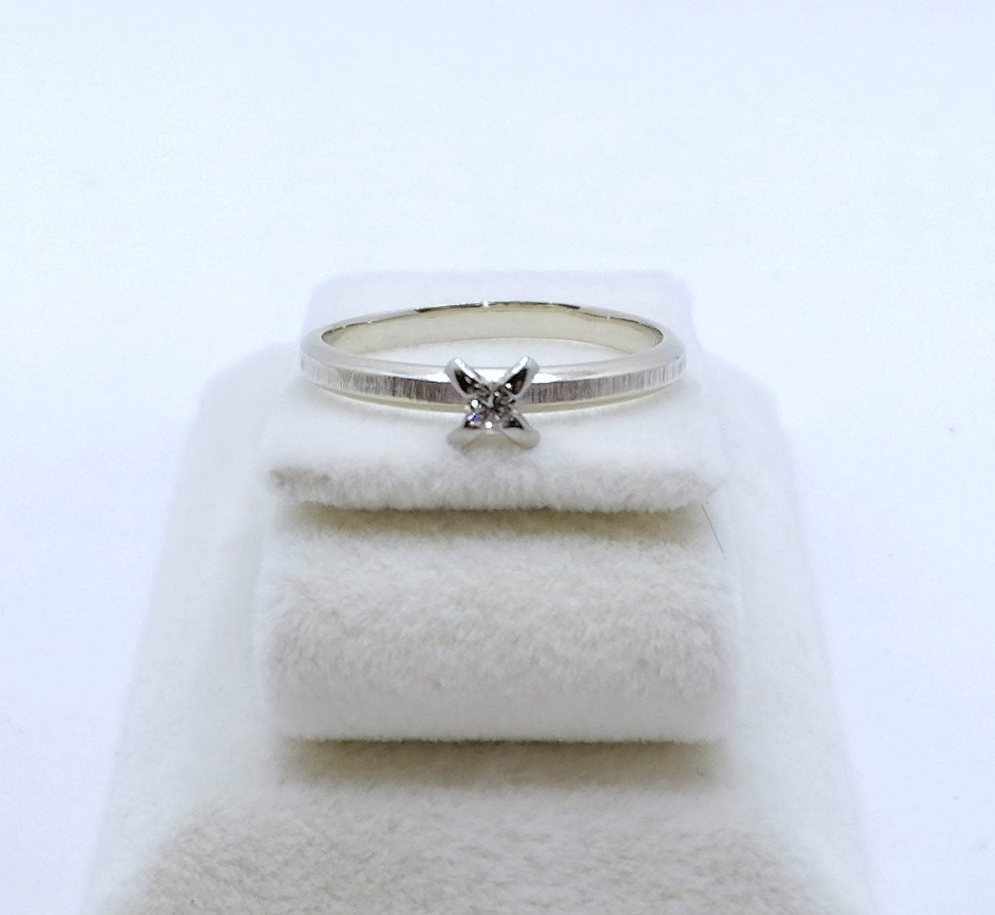 Ring Weißgold 585er mit 0,05ct Brillant Solitär Goldring Gr. 55