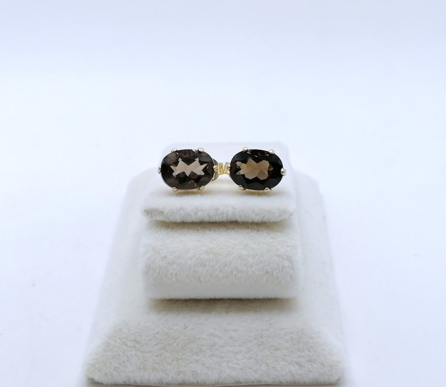 Vintage Ohrstecker Gold 333er mit Rauchquarz