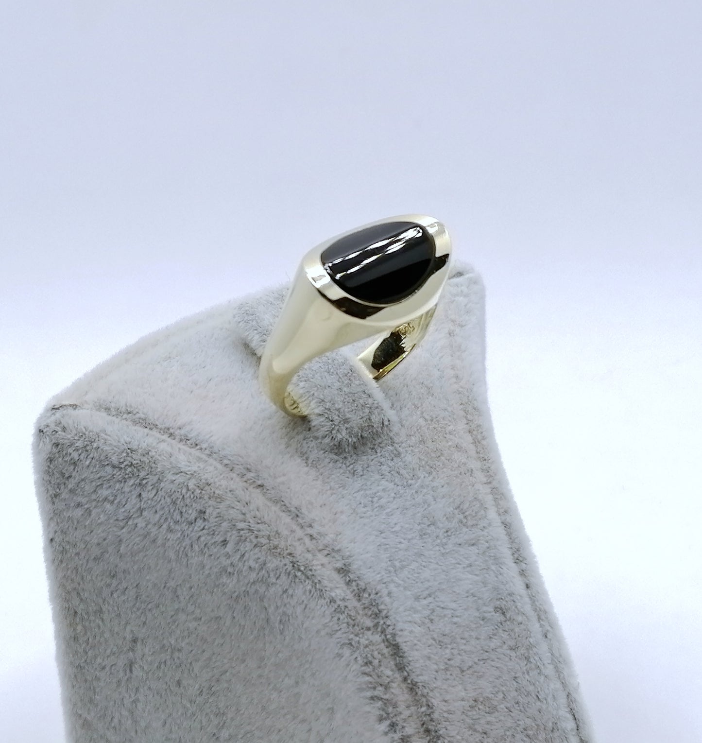 Ring Gold 585er mit Onyx Stein Gr. 53