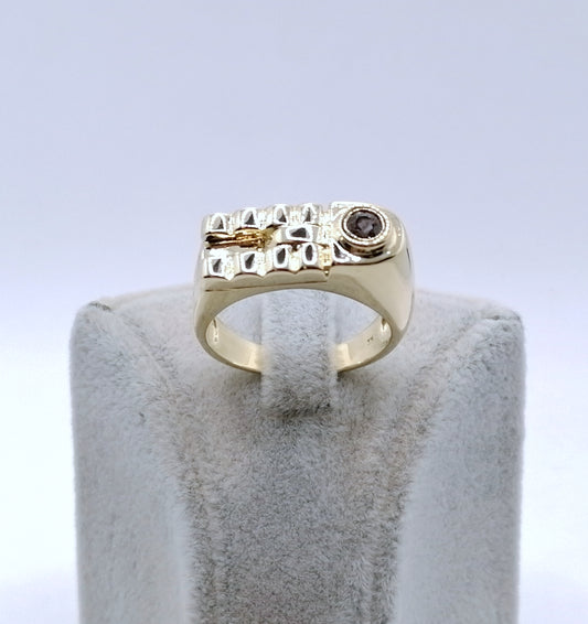 Ring Gold 375er Siegelring mit Topas Gr. 63