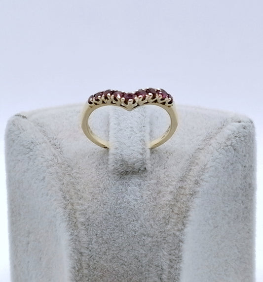 Ring Gold 585er mit Rubin Steinchen Gr. 53