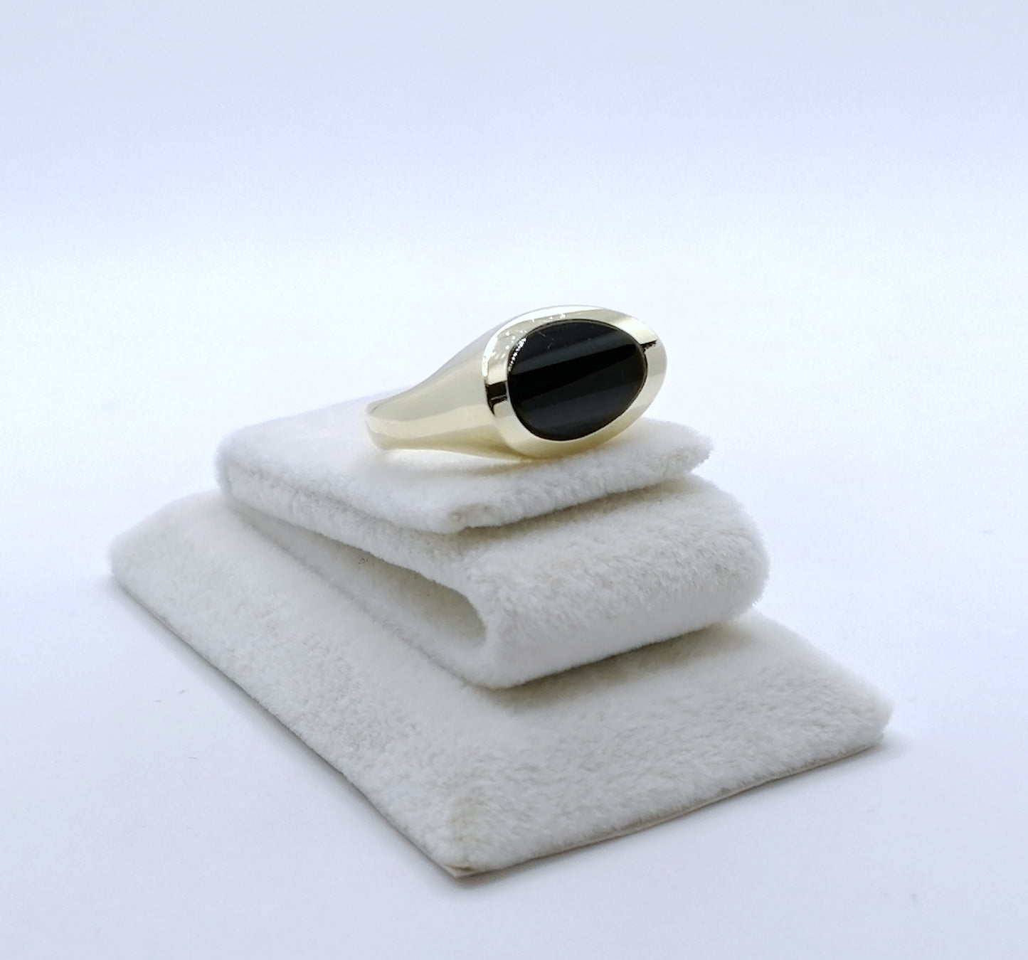 Ring Gold 585er mit Onyx Stein Gr. 53