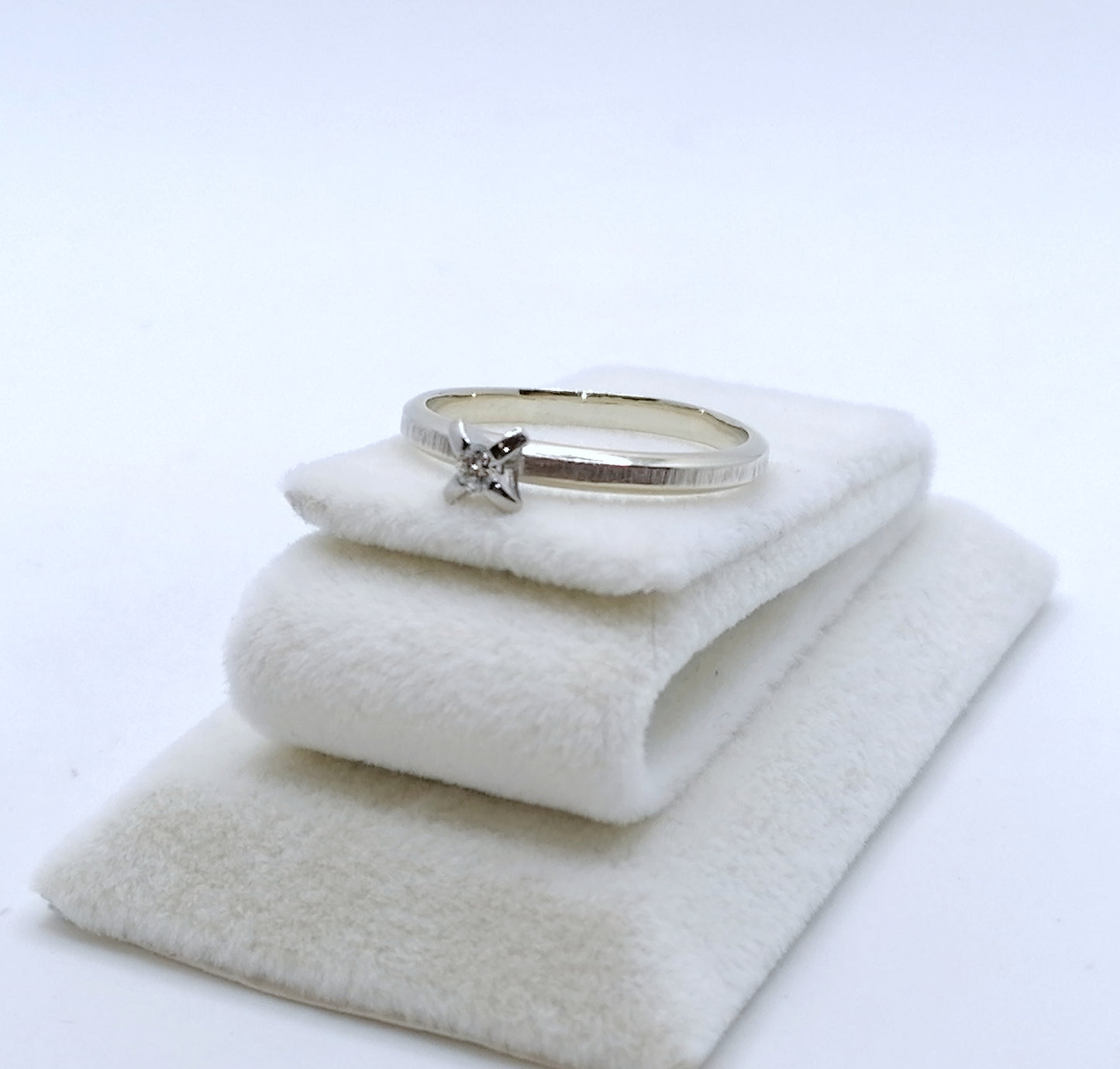 Ring Weißgold 585er mit 0,05ct Brillant Solitär Goldring Gr. 55