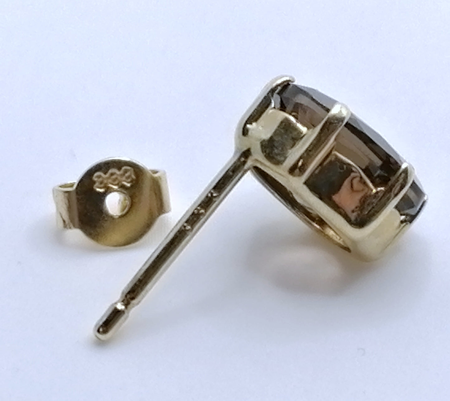 Vintage Ohrstecker Gold 333er mit Rauchquarz