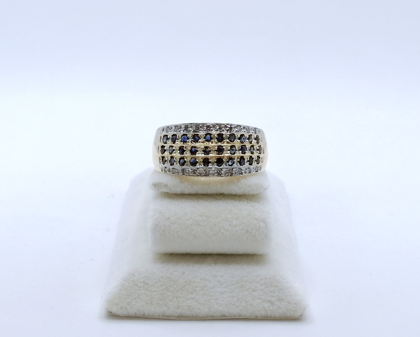 Ring Gold 585er mit Saphiren und Diamanten Gr. 57