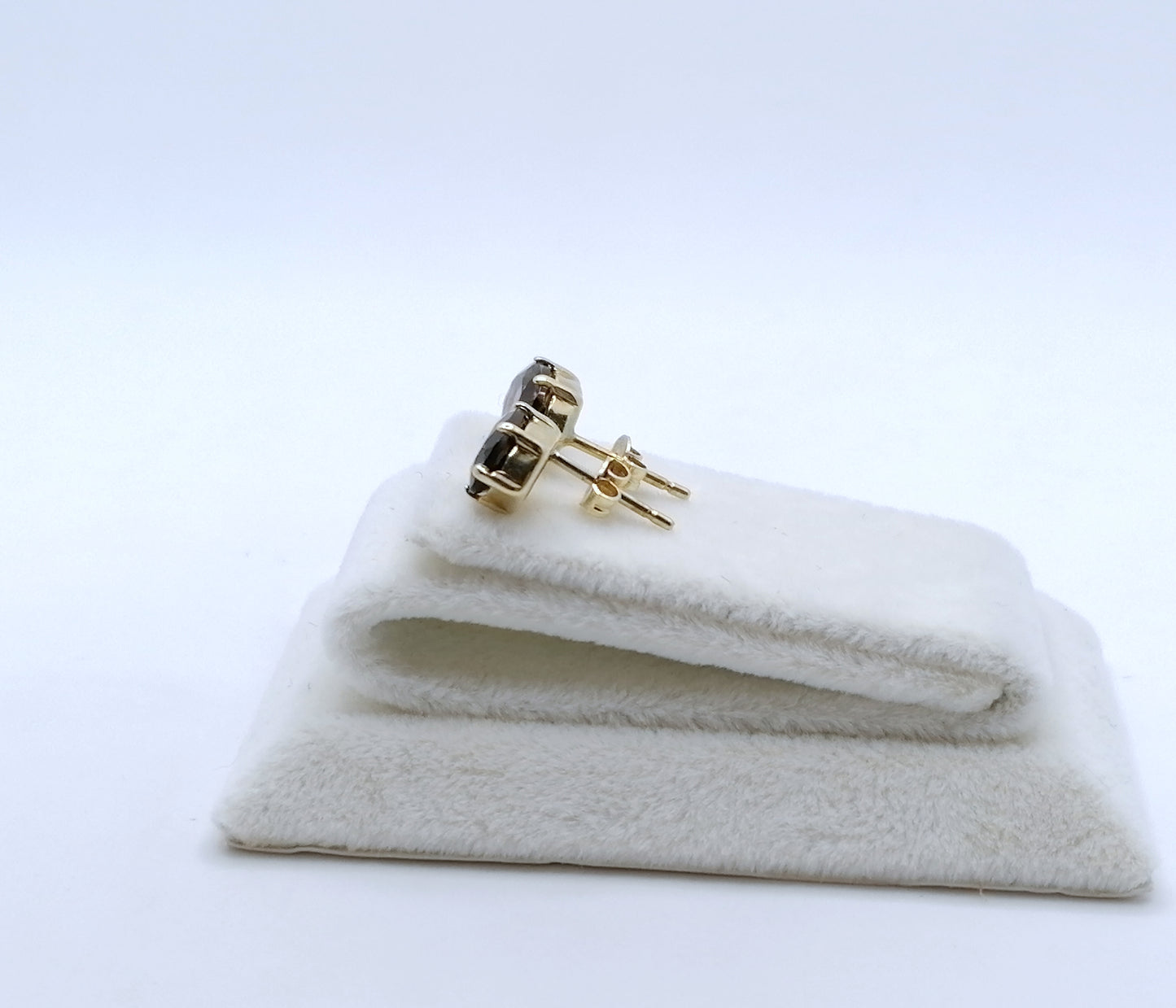 Vintage Ohrstecker Gold 333er mit Rauchquarz