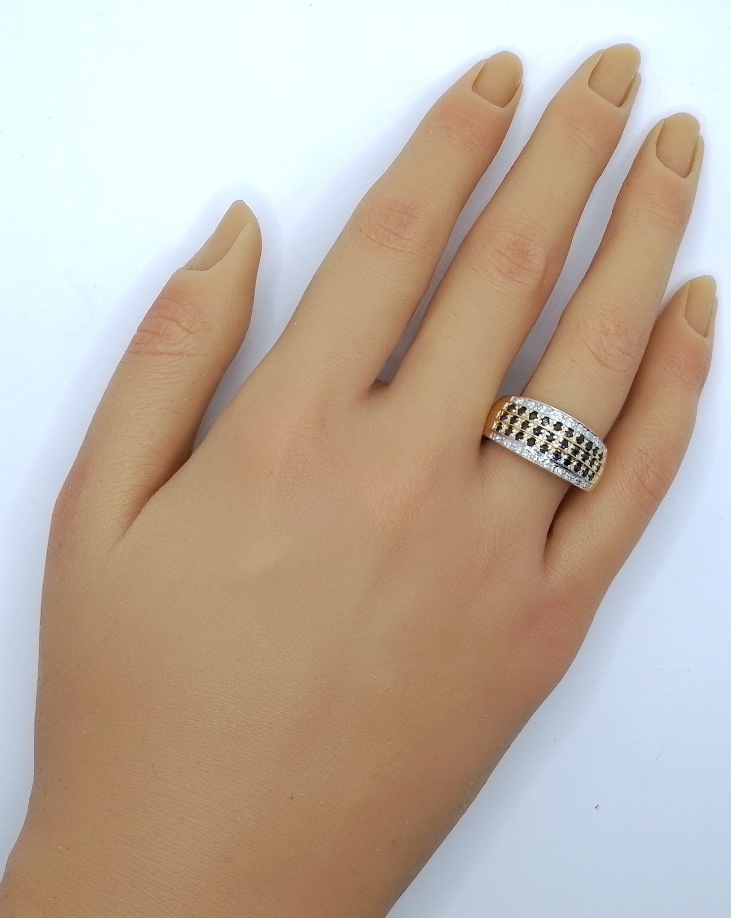 Ring Gold 585er mit Saphiren und Diamanten Gr. 57