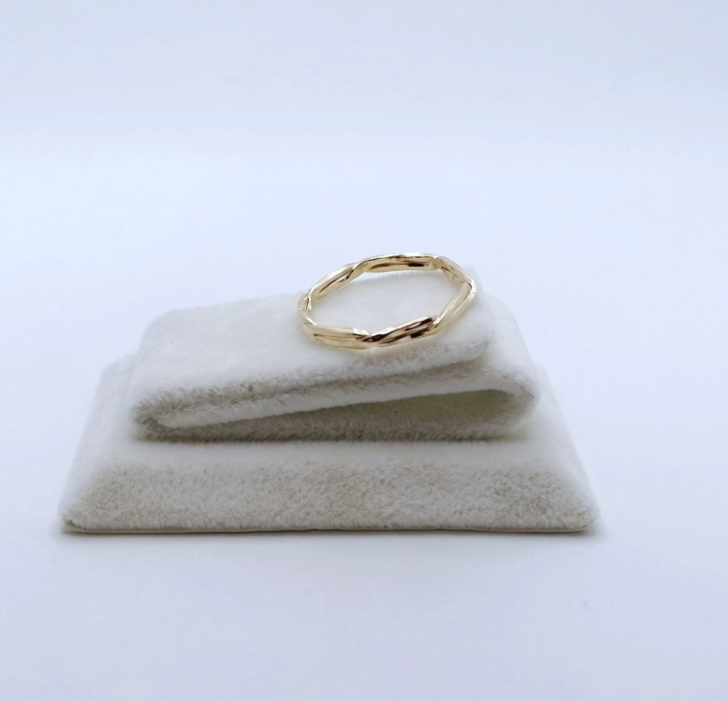 Gold Seilring Kordelring, 585er Goldring Damenring Bandring