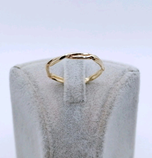 Gold Seilring Kordelring, 585er Goldring Damenring Bandring