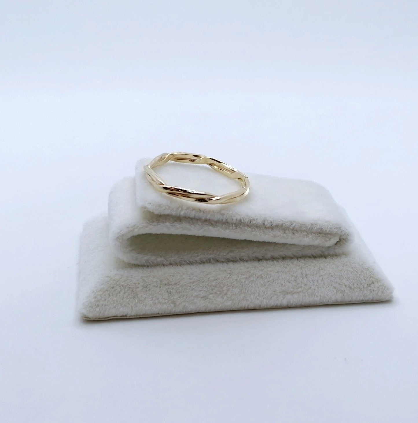 Gold Seilring Kordelring, 585er Goldring Damenring Bandring