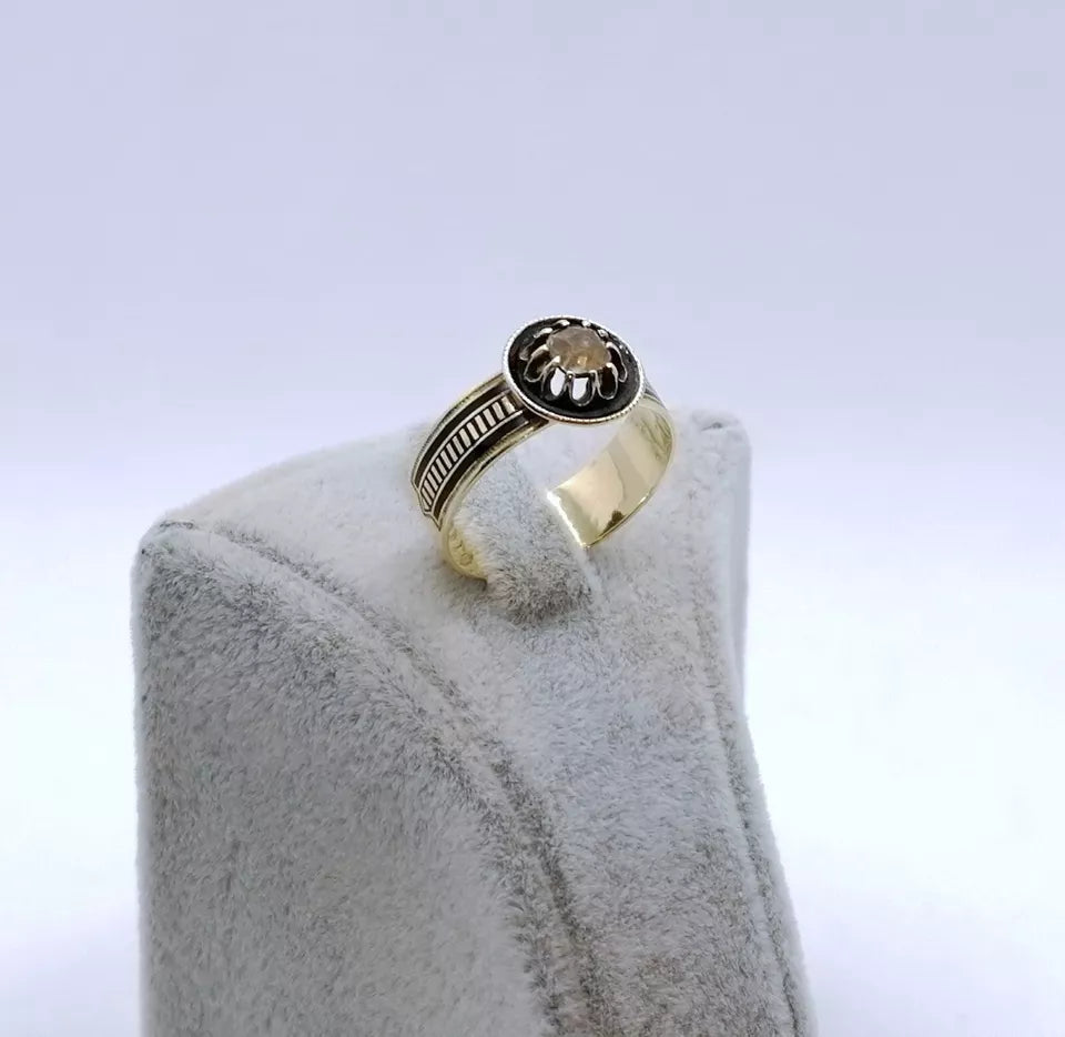 Ring Gold 585er mit unbekanntem Stein Solitärring Gr. 59