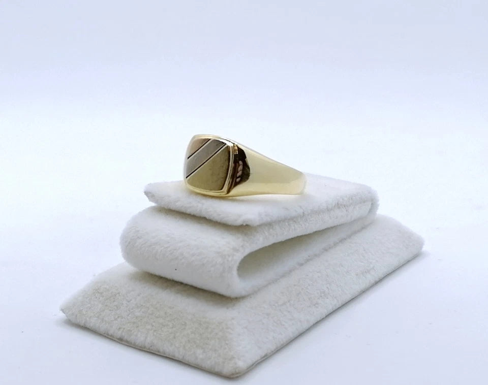 Ring Gold 750er Siegelring tricolor Gr. 58