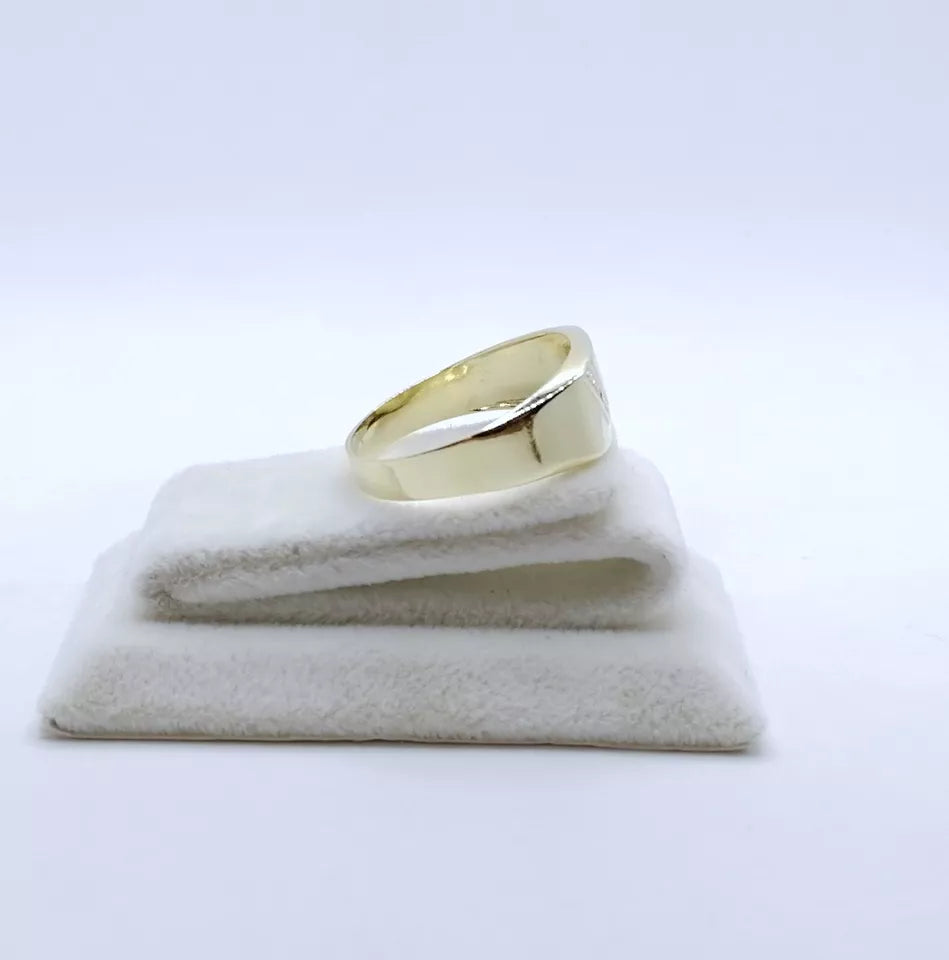Ring Gold 585er Siegelring mit Diamantsplitter Gr. 69
