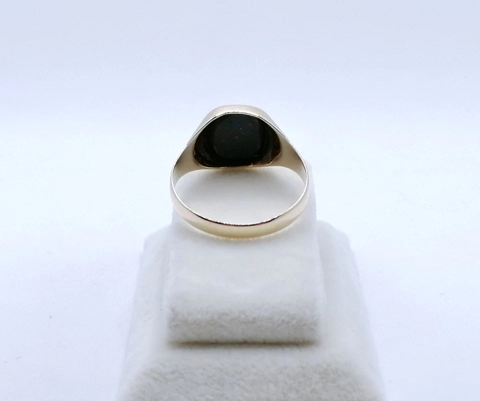 Vintage Ring Gold 585er Siegelring mit Heliotrop Gr. 66