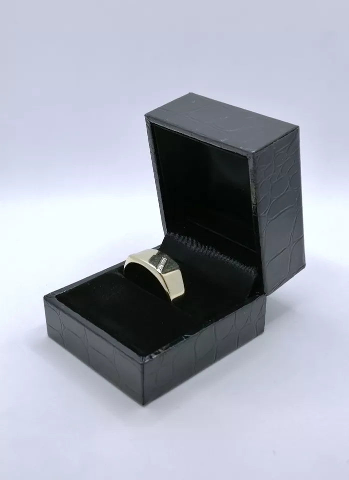 Ring Gold 585er Siegelring mit Diamantsplitter Gr. 69