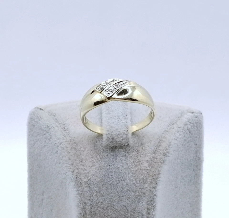 Ring Gold 585er mit Diamantsplitter Gr. 61