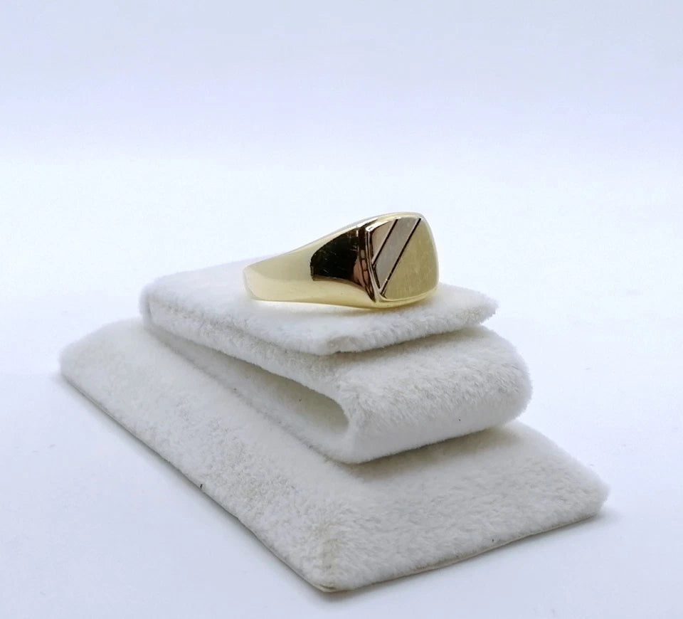 Ring Gold 750er Siegelring tricolor Gr. 58